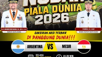 Pemkab Batu Bara gandeng Karang Taruna Gelar Nobar di Pelabuhan Tanjung Tiram.